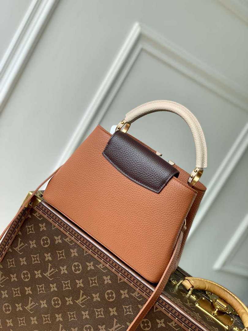 LV M14176 Louis Vuitton Capucines BB Bag Taurillon leather Brown