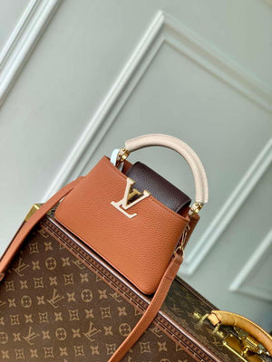 LV M14176 Louis Vuitton Capucines Mini Bag Taurillon leather Brown - Default Title - View 1