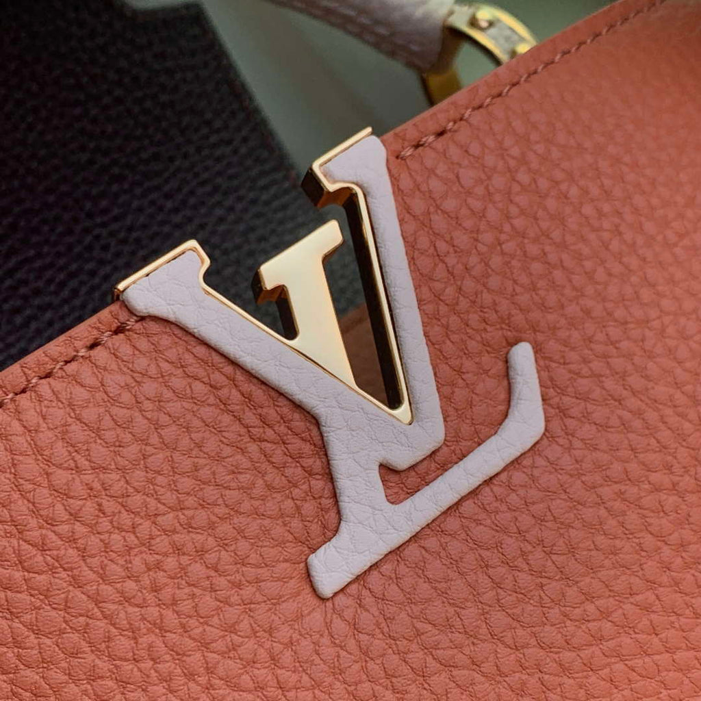 LV M14176 Louis Vuitton Capucines MM Bag Taurillon leather Brown