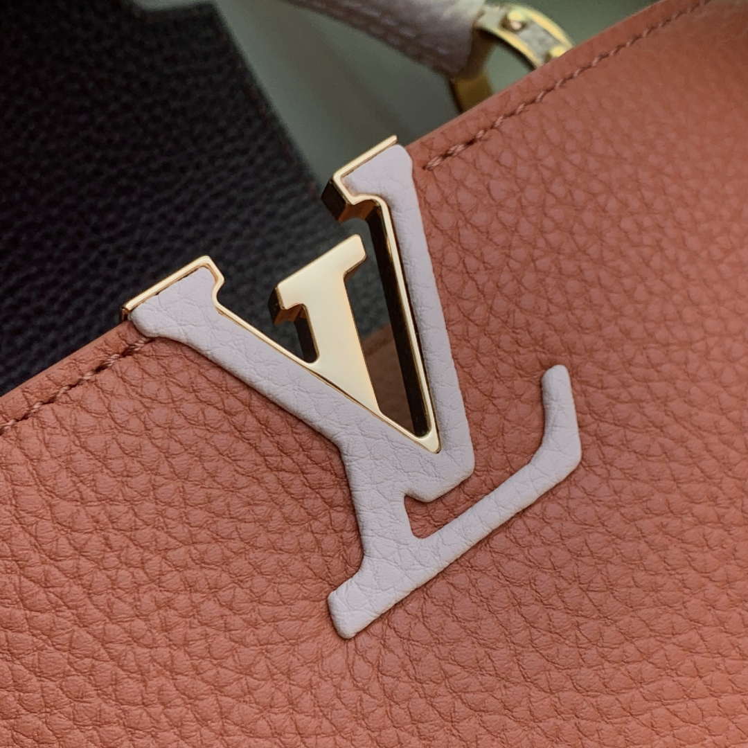 LV M14176 Louis Vuitton Capucines MM Bag Taurillon leather Brown
