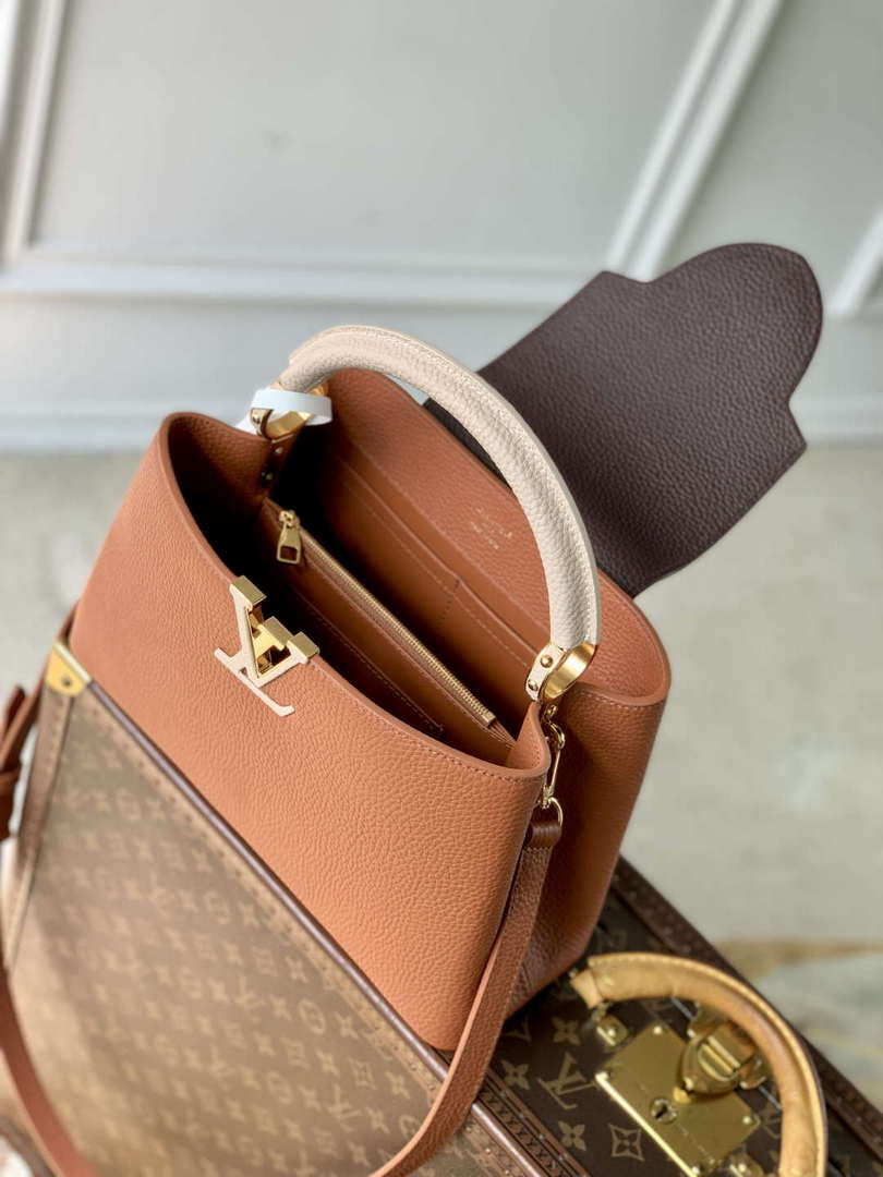 LV M14176 Louis Vuitton Capucines MM Bag Taurillon leather Brown - Default Title - View 9