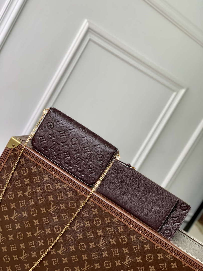 LV M14193 Louis Vuitton F¨¦licie Pochette Bag Chocolate Brown