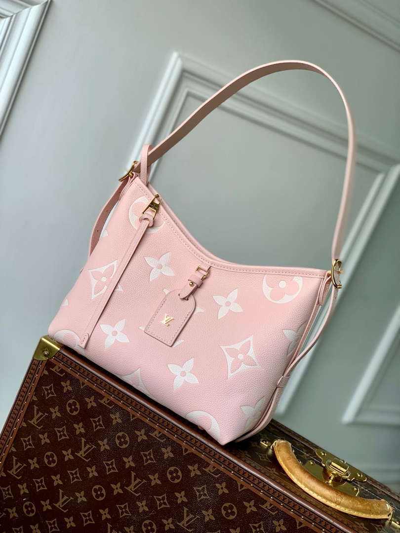 LV M14209 Louis Vuitton CarryAll PM Bicolor Monogram Empreinte Leather Pink - Default Title - View 1