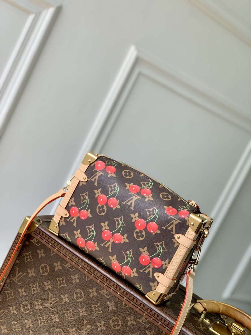 LV M14278 Louis Vuitton LV x TM Side Trunk MM Bag Cherry Coated