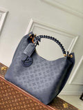 LV M14310 Louis Vuitton Carmel Mahina calfskin Handbag Navy blue