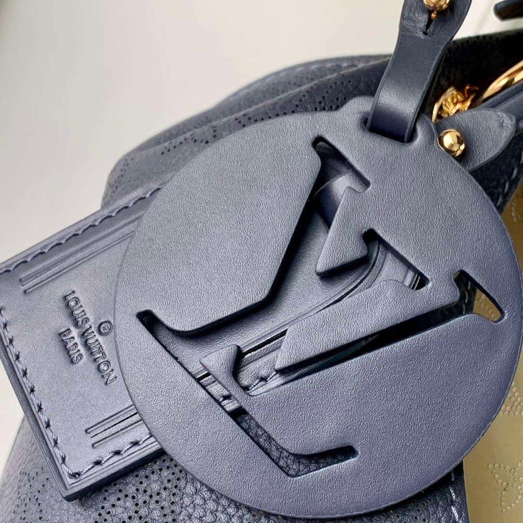 LV M14310 Louis Vuitton Carmel Mahina calfskin Handbag Navy blue