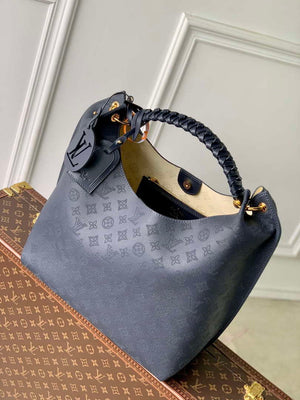 LV M14310 Louis Vuitton Carmel Mahina calfskin Handbag Navy blue - Default Title - View 9