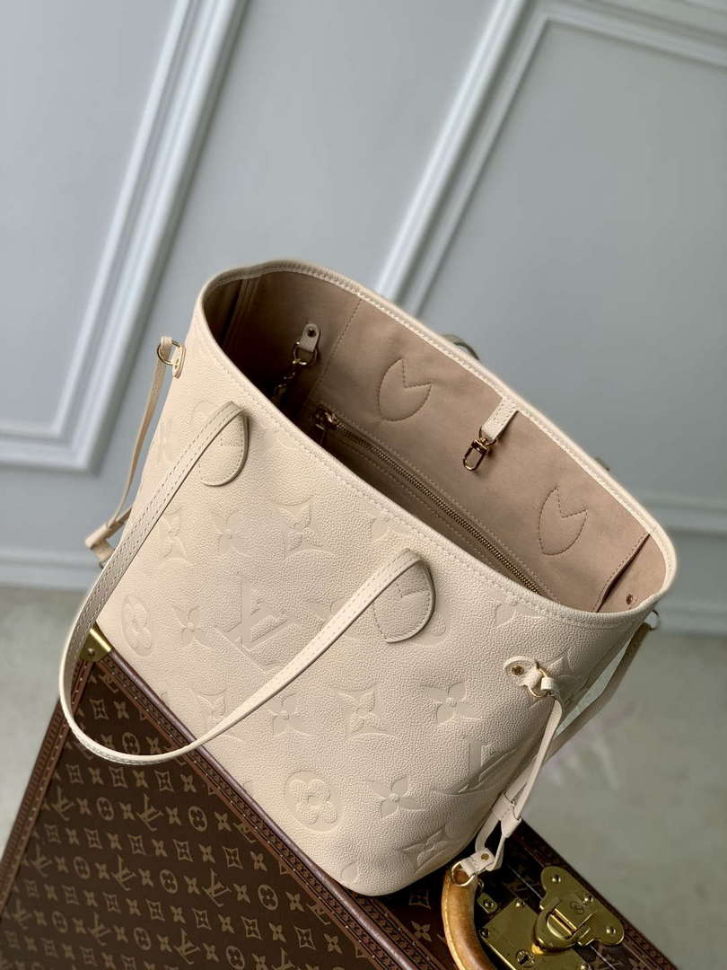 LV M14319 Louis Vuitton Neverfull MM Bag Sand - Default Title - View 9