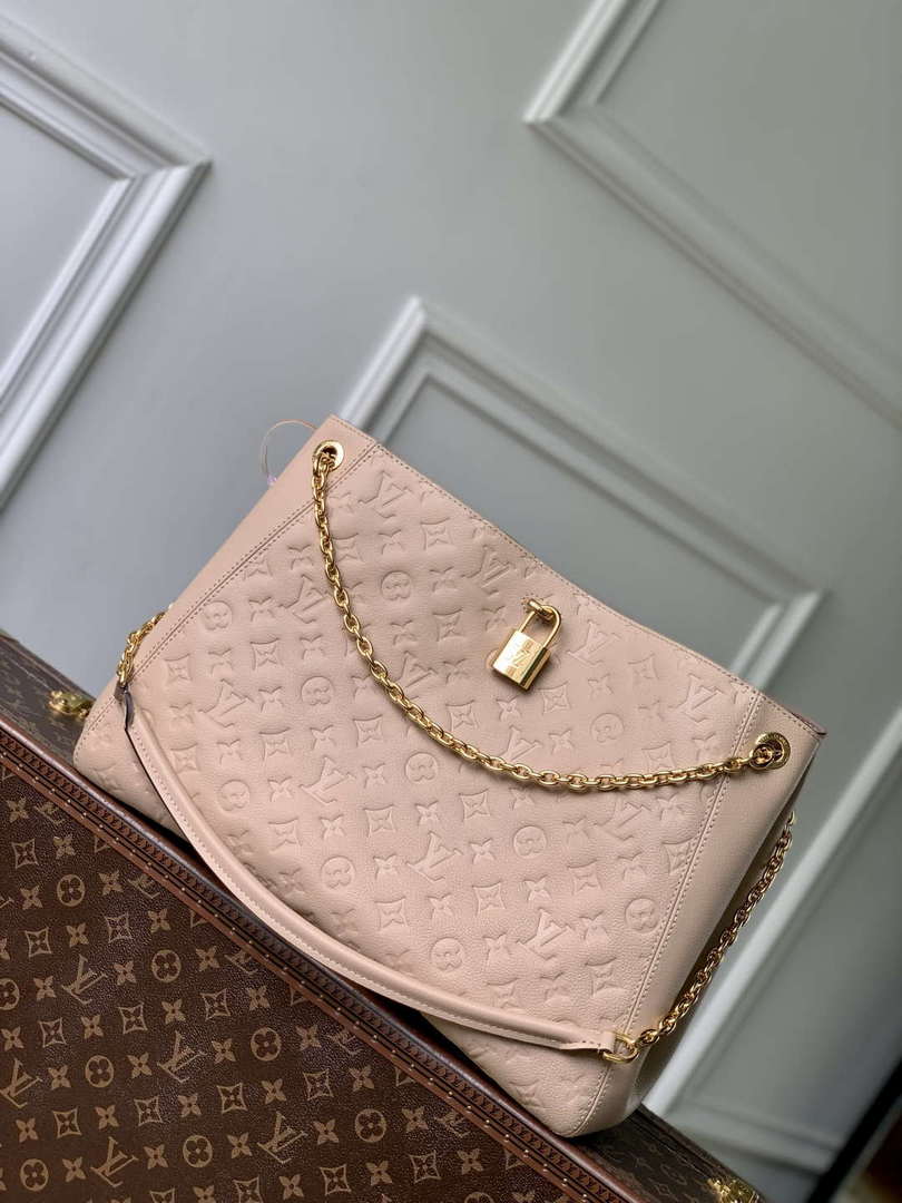 LV M14324 Louis Vuitton Anytime MM Cowhide Leather Bag Sand - Default Title - View 1