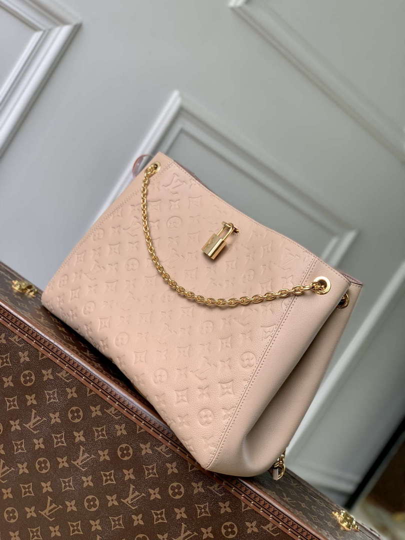 LV M14324 Louis Vuitton Anytime MM Cowhide Leather Bag Sand