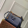 LV M14342 Louis Vuitton Twist MM Slim Bag Navy Blue - Default Title - View 1