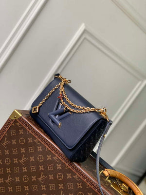 LV M14342 Louis Vuitton Twist MM Slim Bag Navy Blue - Default Title - View 2