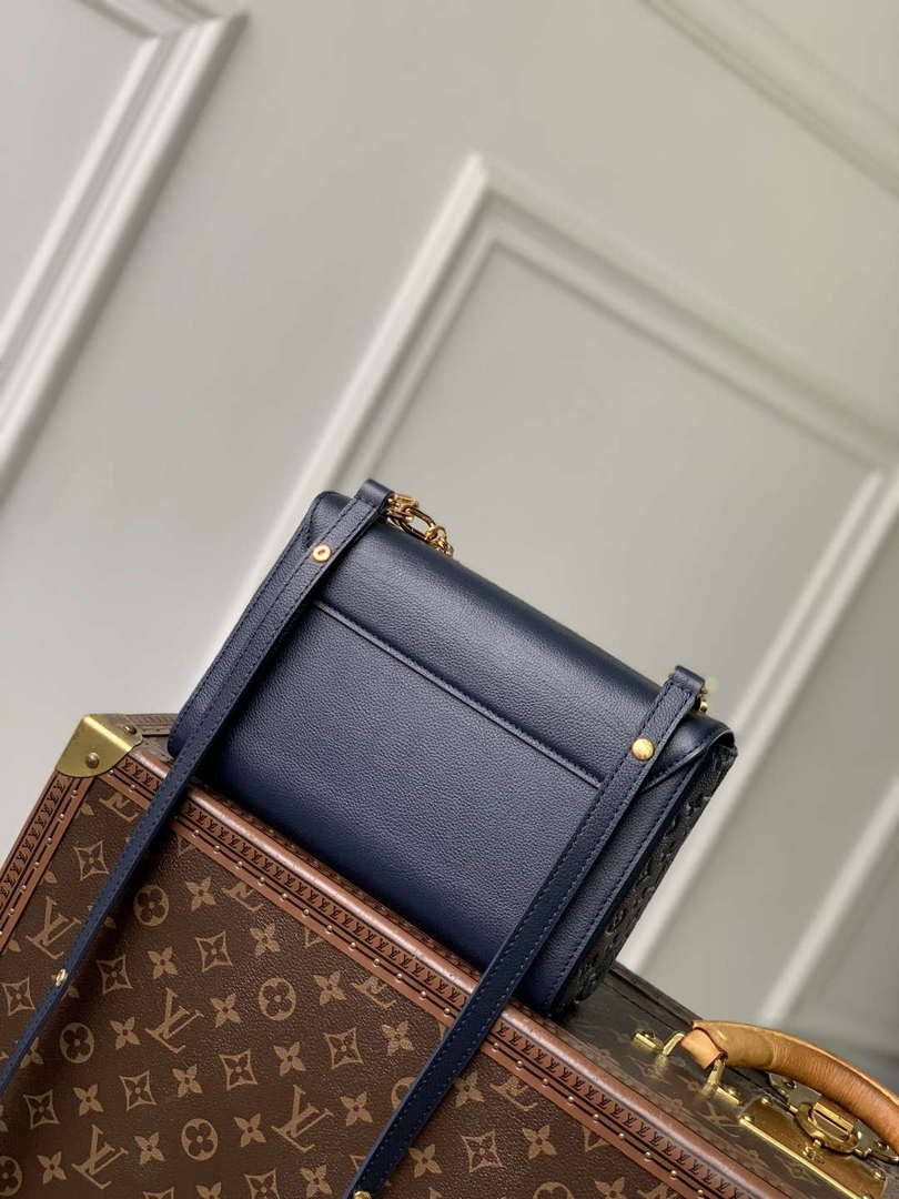 LV M14342 Louis Vuitton Twist MM Slim Bag Navy Blue