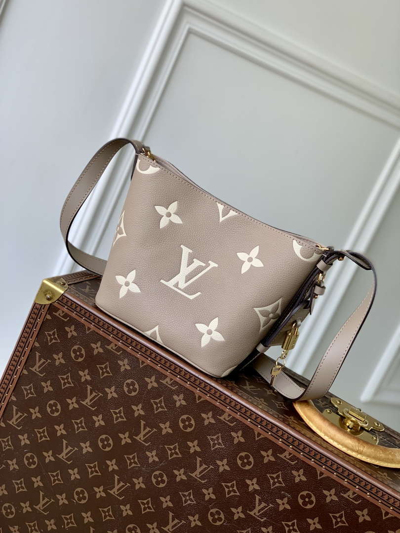 LV M13045 Louis Vuitton  All In BB Bag Bicolor Monogram Empreinte leather Cream