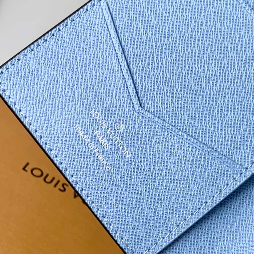 LV M14358 Louis Vuitton Passport Cover Taigarama Blue