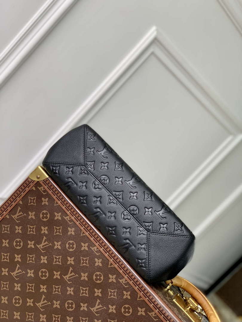 LV M14414 Louis Vuitton Anytime PM Cowhide Leather Bag Black