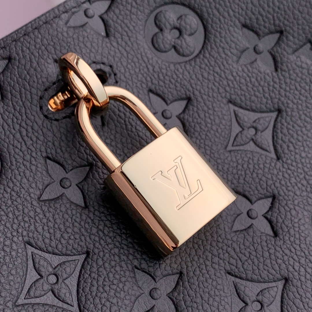 LV M14414 Louis Vuitton Anytime PM Cowhide Leather Bag Black - Default Title - View 4