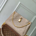 LV M14414 Louis Vuitton Anytime PM Cowhide Leather Bag Tourterelle Gray - Default Title - View 1