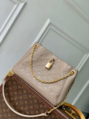 LV M14414 Louis Vuitton Anytime PM Cowhide Leather Bag Tourterelle Gray - Default Title - View 1