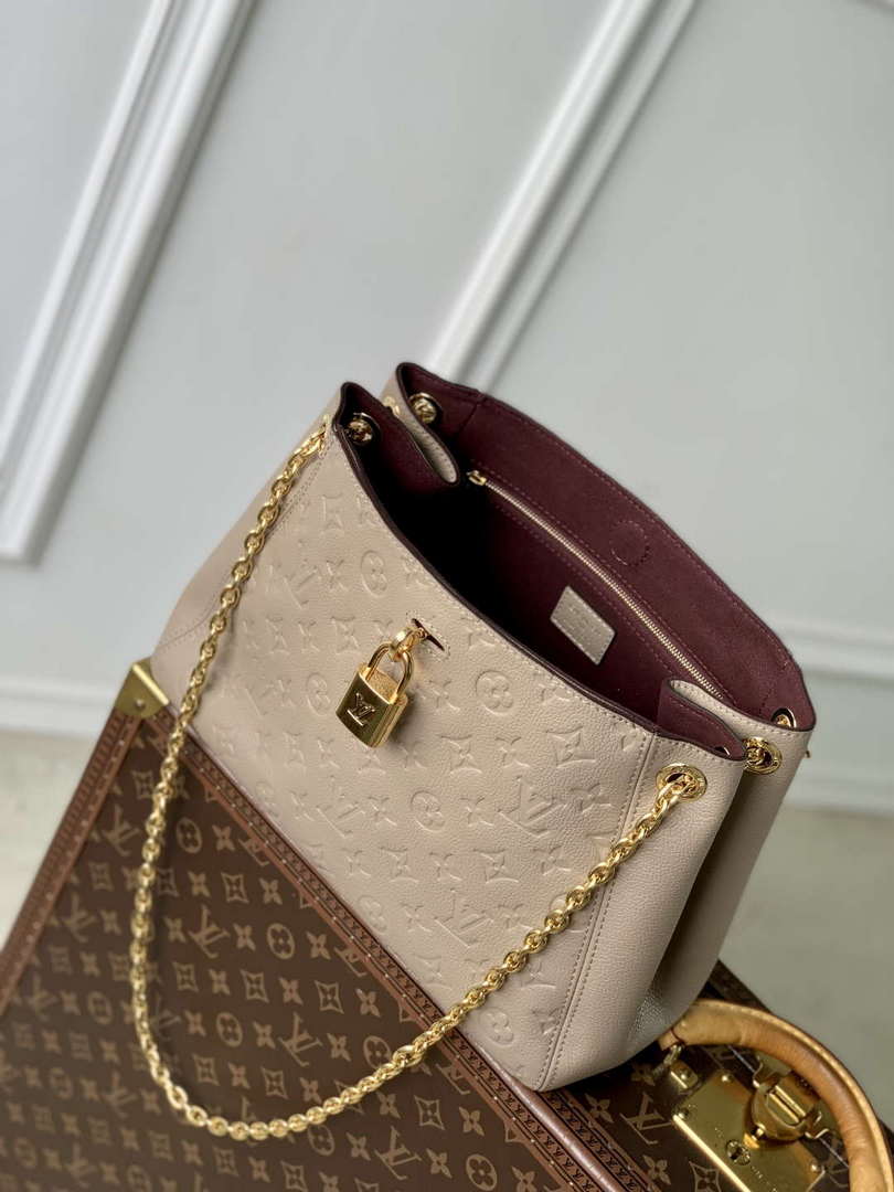 LV M14414 Louis Vuitton Anytime PM Cowhide Leather Bag Tourterelle Gray