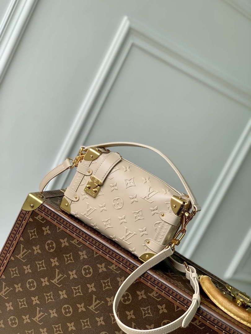 LV M14571 Louis Vuitton Side Trunk PM Bag Biscuit - Default Title - View 1