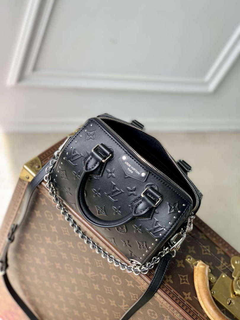 LV M14575 Louis Vuitton Speedy 20 Trunk Bag Black - Default Title - View 9
