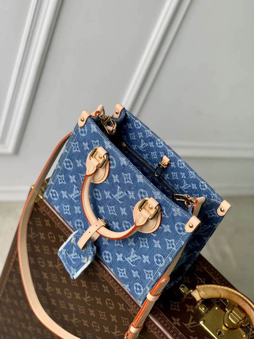 LV M14633 Louis Vuitton OnTheGo PM Bag Denim Blue