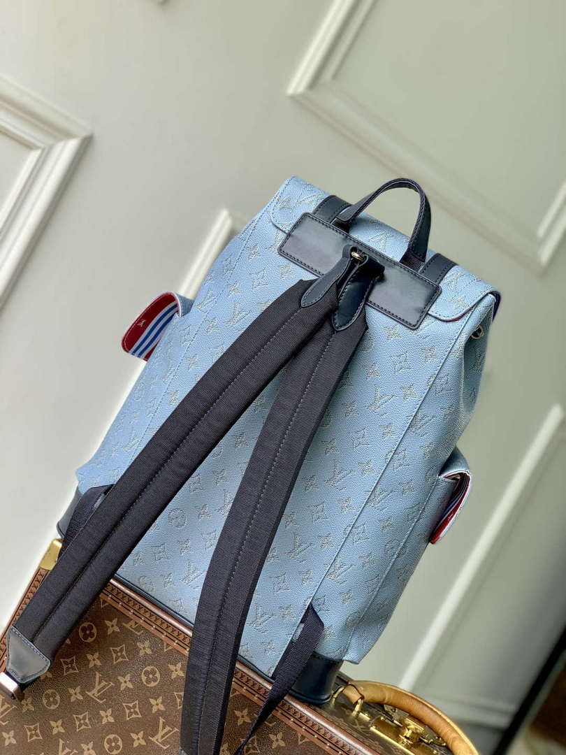 LV M14676 Louis Vuitton Christopher MM Backpack Blue