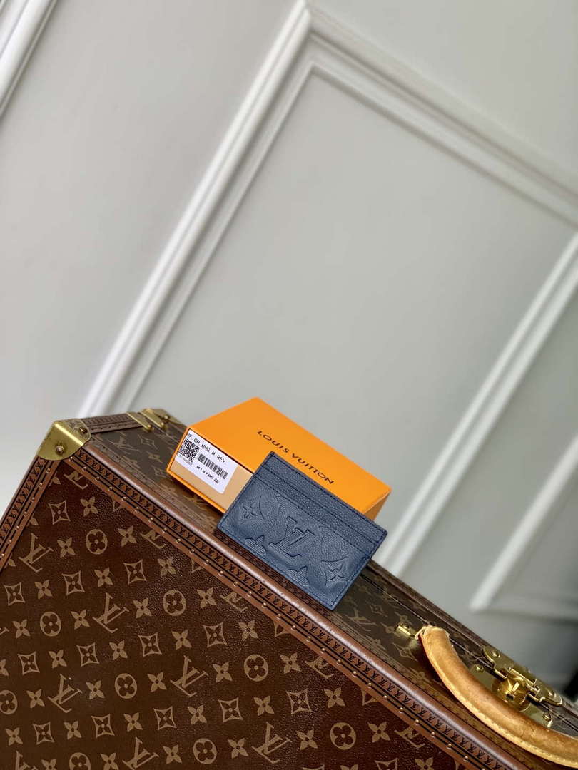 LV M14789 Louis Vuitton Double Card Holder Navy Blue