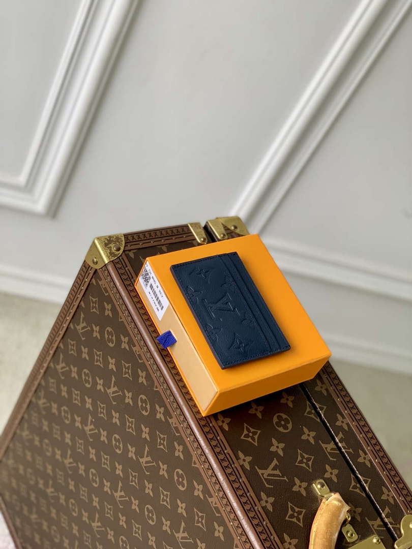 LV M14789 Louis Vuitton Double Card Holder Navy Blue