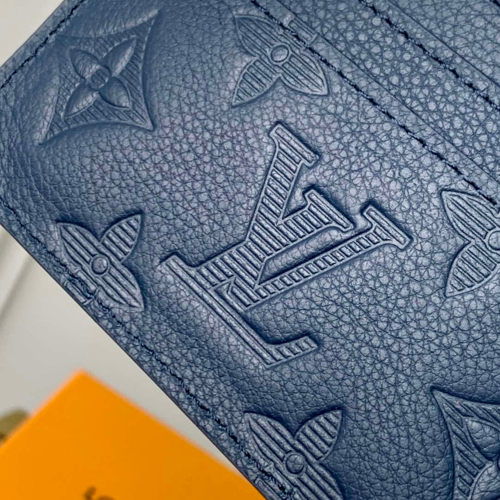LV M14789 Louis Vuitton Double Card Holder Navy Blue