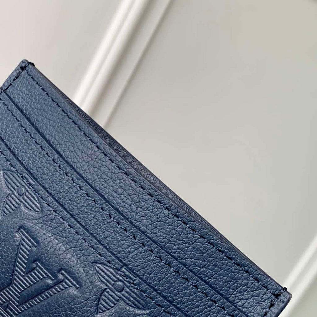 LV M14789 Louis Vuitton Double Card Holder Navy Blue