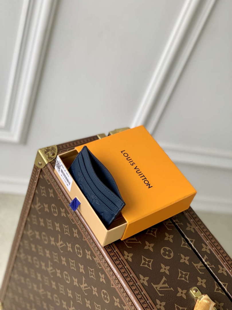 LV M14789 Louis Vuitton Double Card Holder Navy Blue