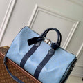 LV M14837 Louis Vuitton Keepall Bandouliere 50 Bag Blue - Default Title - View 1
