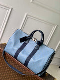 LV M14837 Louis Vuitton Keepall Bandouliere 50 Bag Blue