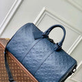 LV M14840 Louis Vuitton Keepall Bandouliere 50 Bag Navy Blue - Default Title - View 1