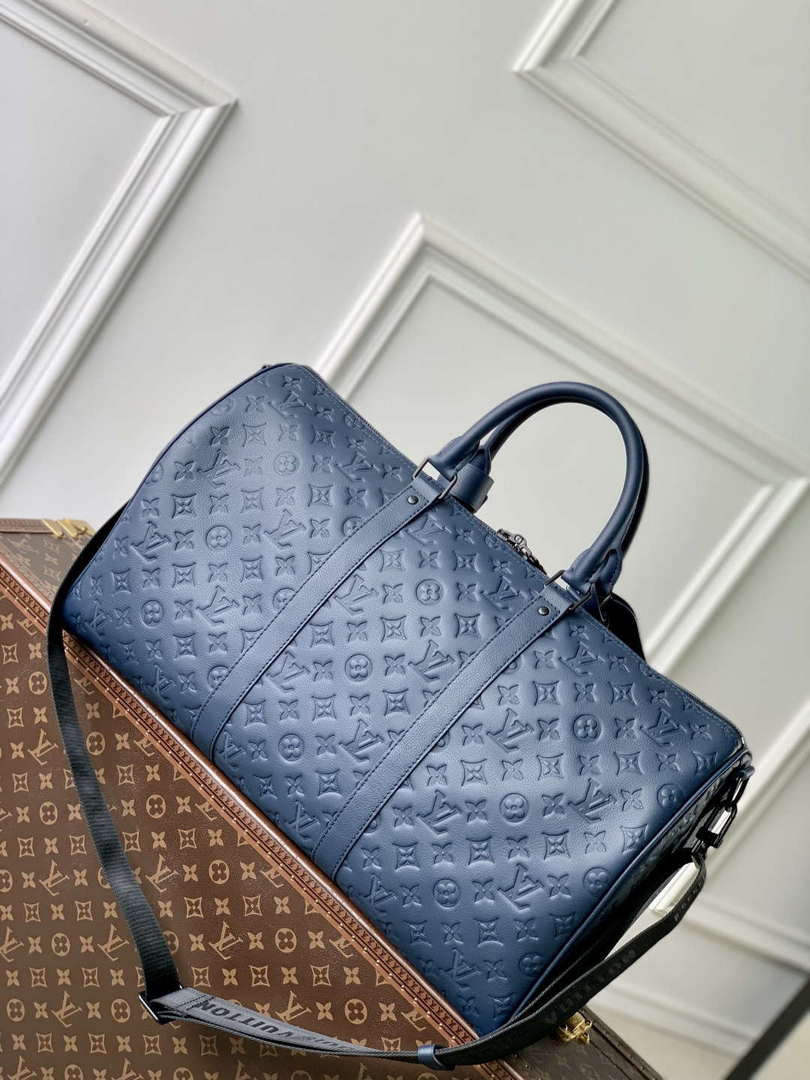 LV M14840 Louis Vuitton Keepall Bandouliere 50 Bag Navy Blue