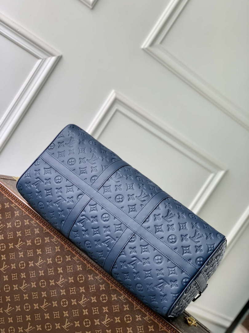 LV M14840 Louis Vuitton Keepall Bandouliere 50 Bag Navy Blue