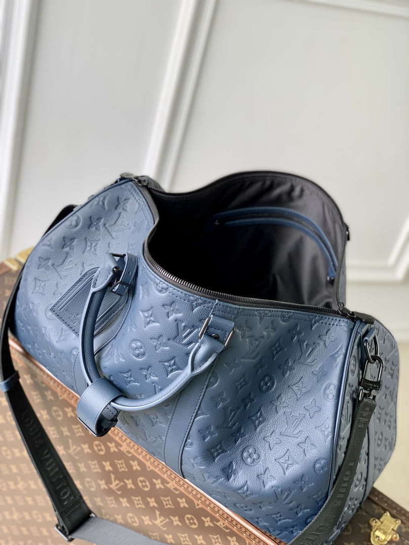 LV M14840 Louis Vuitton Keepall Bandouliere 50 Bag Navy Blue - Default Title - View 9