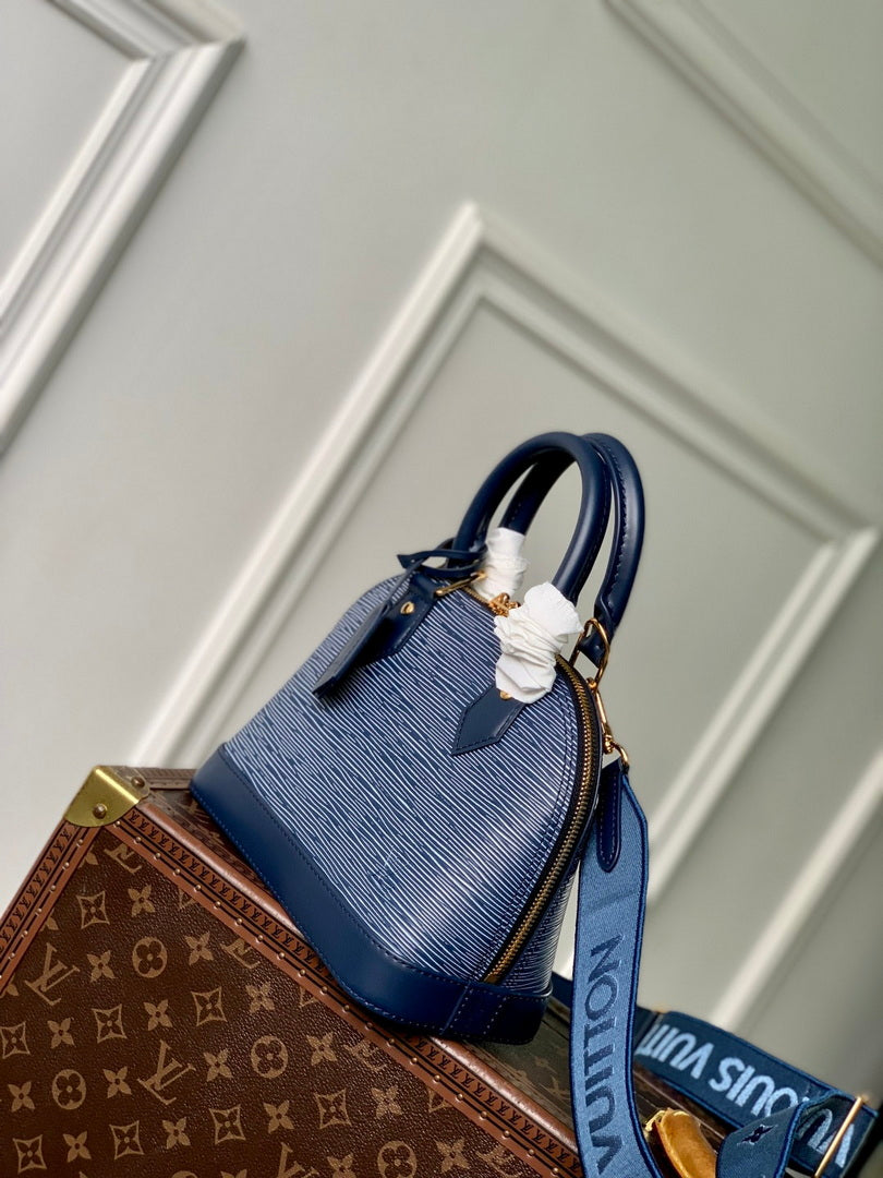 LV M14853 Louis Vuitton Alma BB Bag Denim Blue