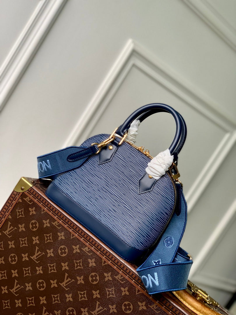 LV M14853 Louis Vuitton Alma BB Bag Denim Blue