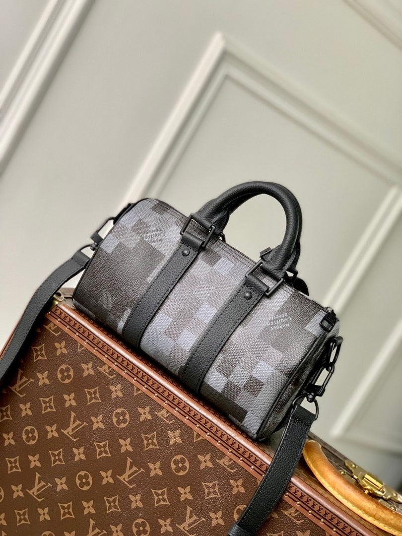 LV M14919 Louis Vuitton Keepall Bandouliere 25 Bag Black