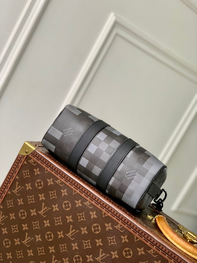 LV M14919 Louis Vuitton Keepall Bandouliere 25 Bag Black