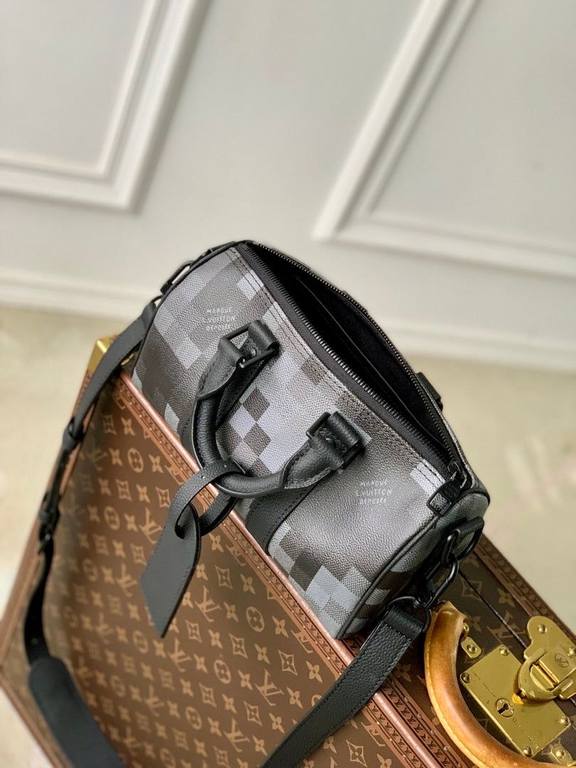 LV M14919 Louis Vuitton Keepall Bandouliere 25 Bag Black