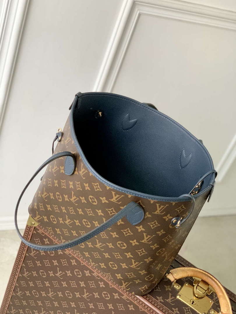 LV M14994 Louis Vuitton Neverfull Inside Out MM Bag Monogram Navy
