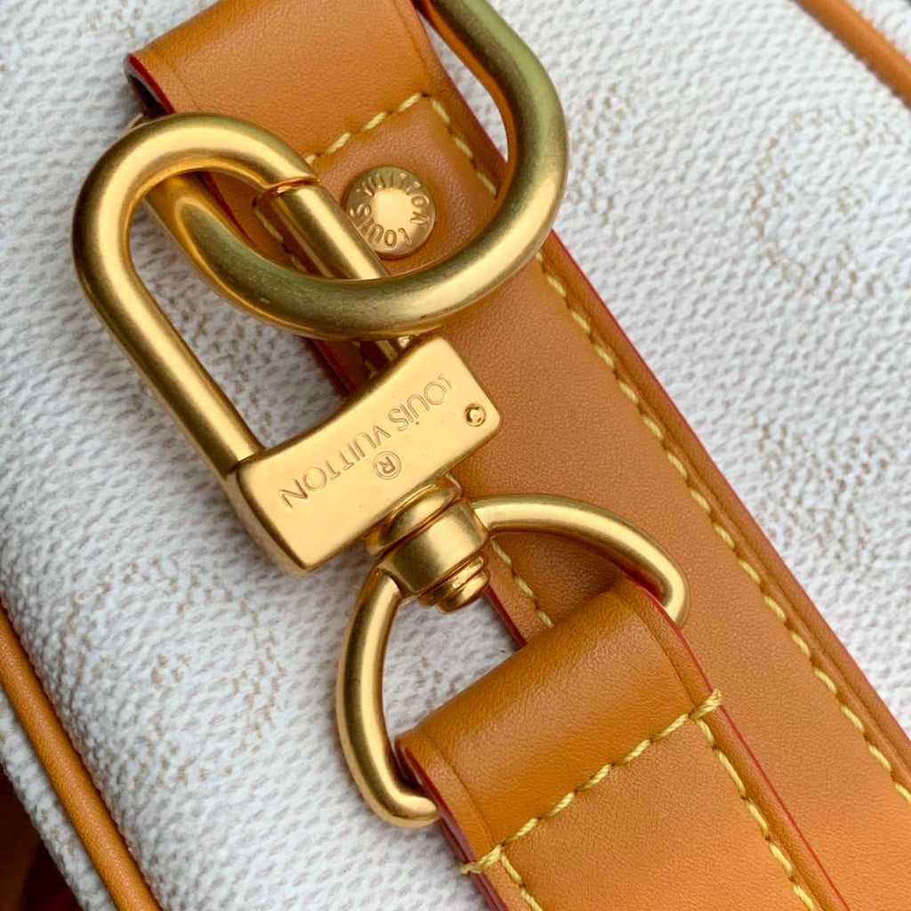 LV M15076 Louis Vuitton Keepall Bandouliere 25 Bag Off-White
