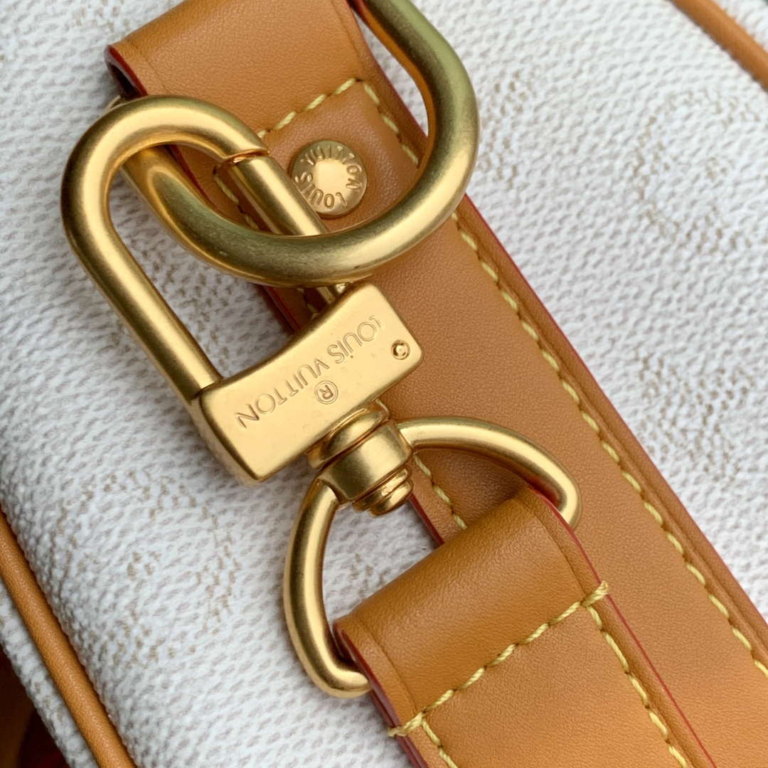 LV M15076 Louis Vuitton Keepall Bandouliere 25 Bag Off-White