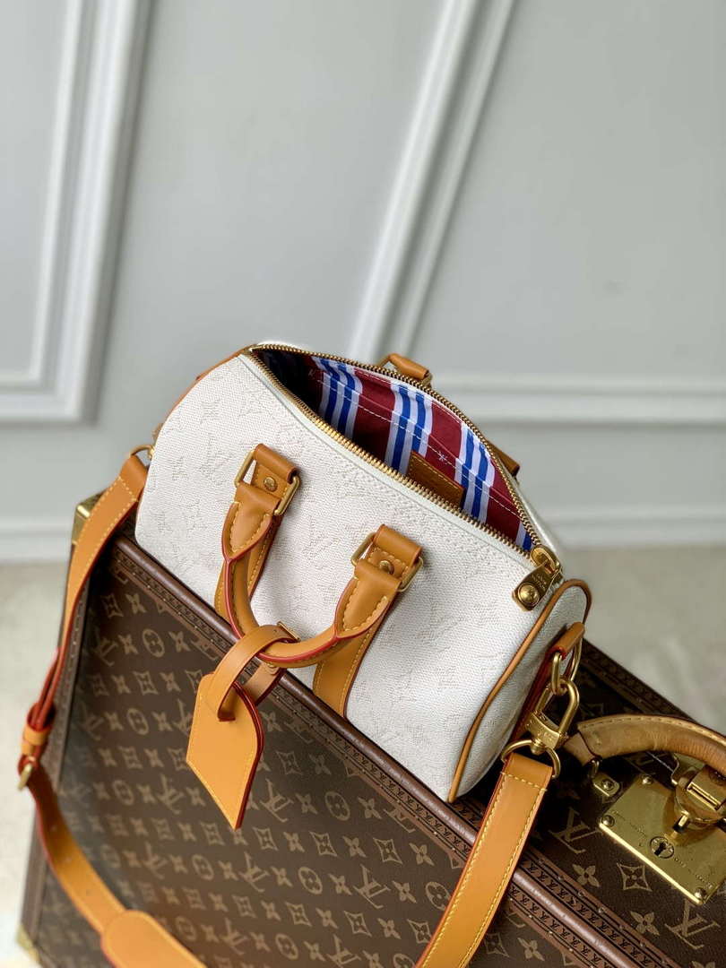 LV M15076 Louis Vuitton Keepall Bandouliere 25 Bag Off-White - Default Title - View 8
