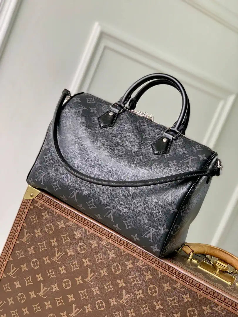 LV M15102 Louis Vuitton LV x TM Speedy Soft 30 Bag Monogram Eclipse