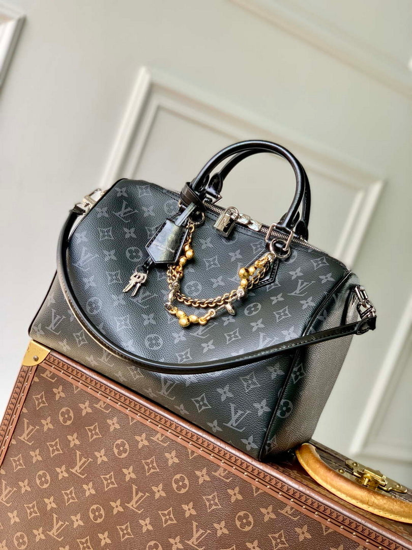 LV M15102 Louis Vuitton Speedy Soft 30 Bag Black